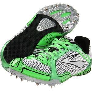 Brooks Women's PR MD 54.26 Mid Distance Lime Green Track Running Spikes 9 NWOB